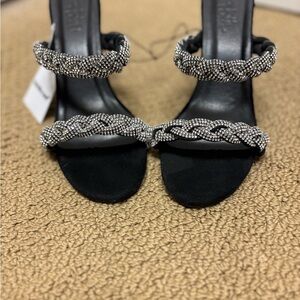 Elegant Black and Silver Women's Heels